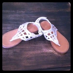 Silver sparkle Sandals! Little girl size 10